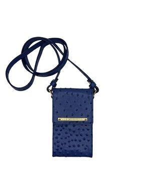 Brahmin Blue Ostrich print crossbody bag